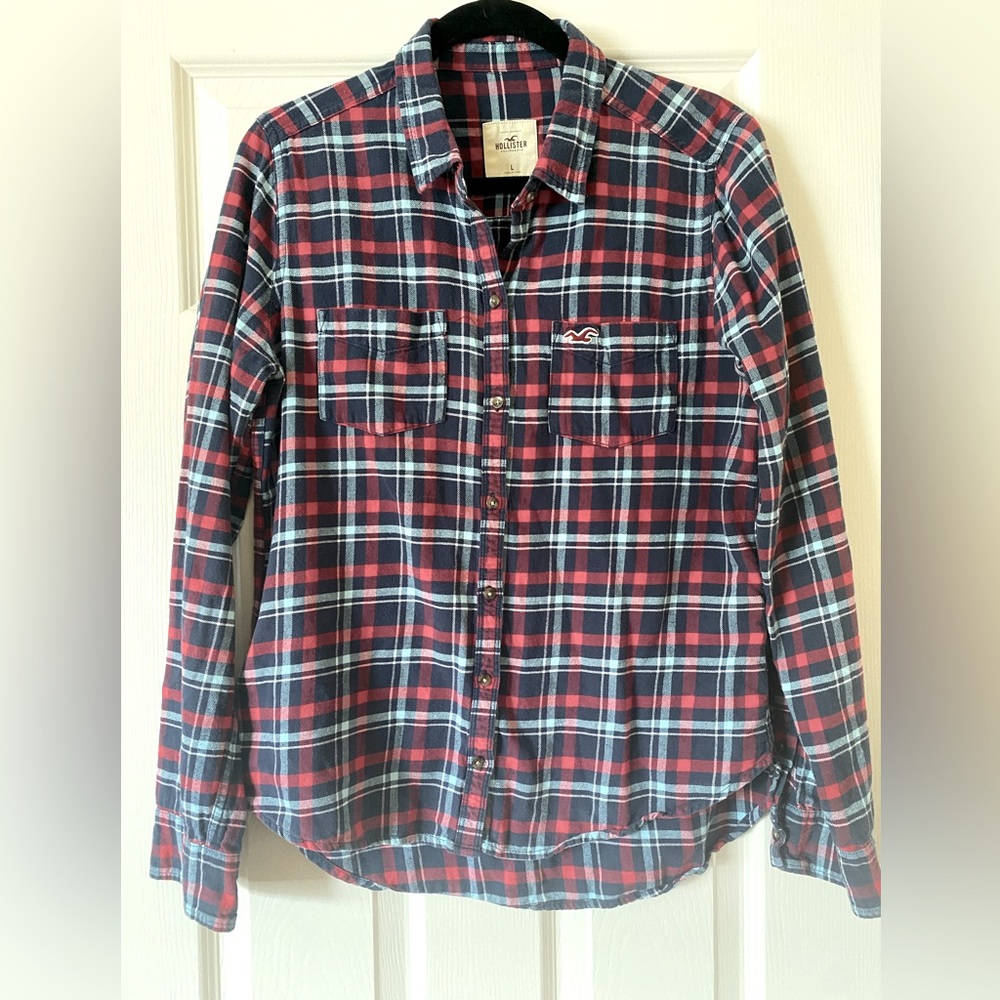 Hollister Flannel Blue and Red